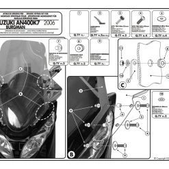 Givi Windshield Fit Kits -Givi Sales Store givi266 dt windshield fit kit suzuki burgman an40020072016